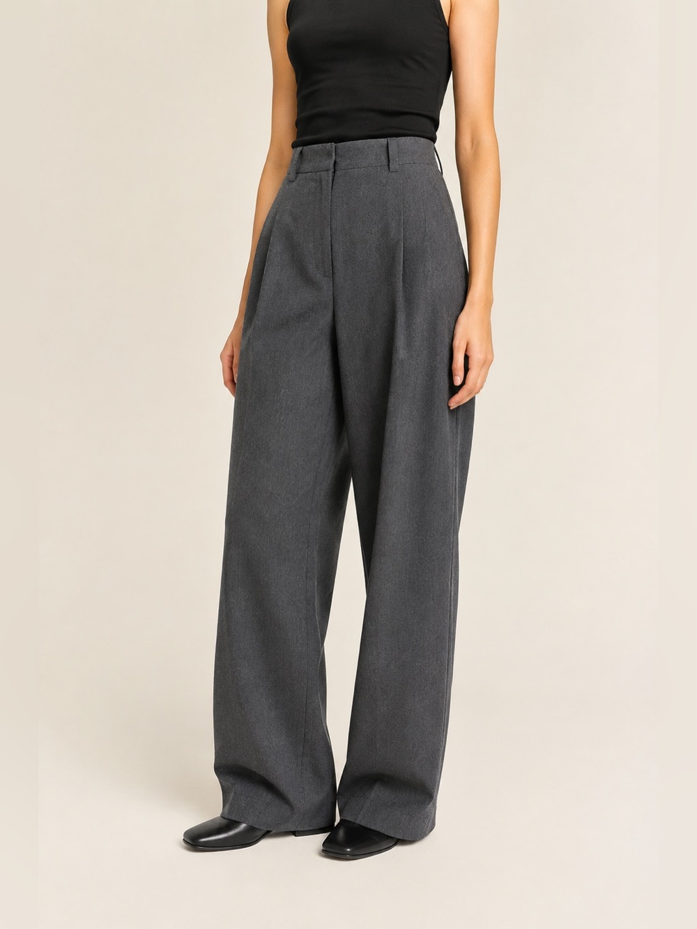 Musinsa Standard Woman Charcoal Wool Wide Leg Pants Size 28 US 6